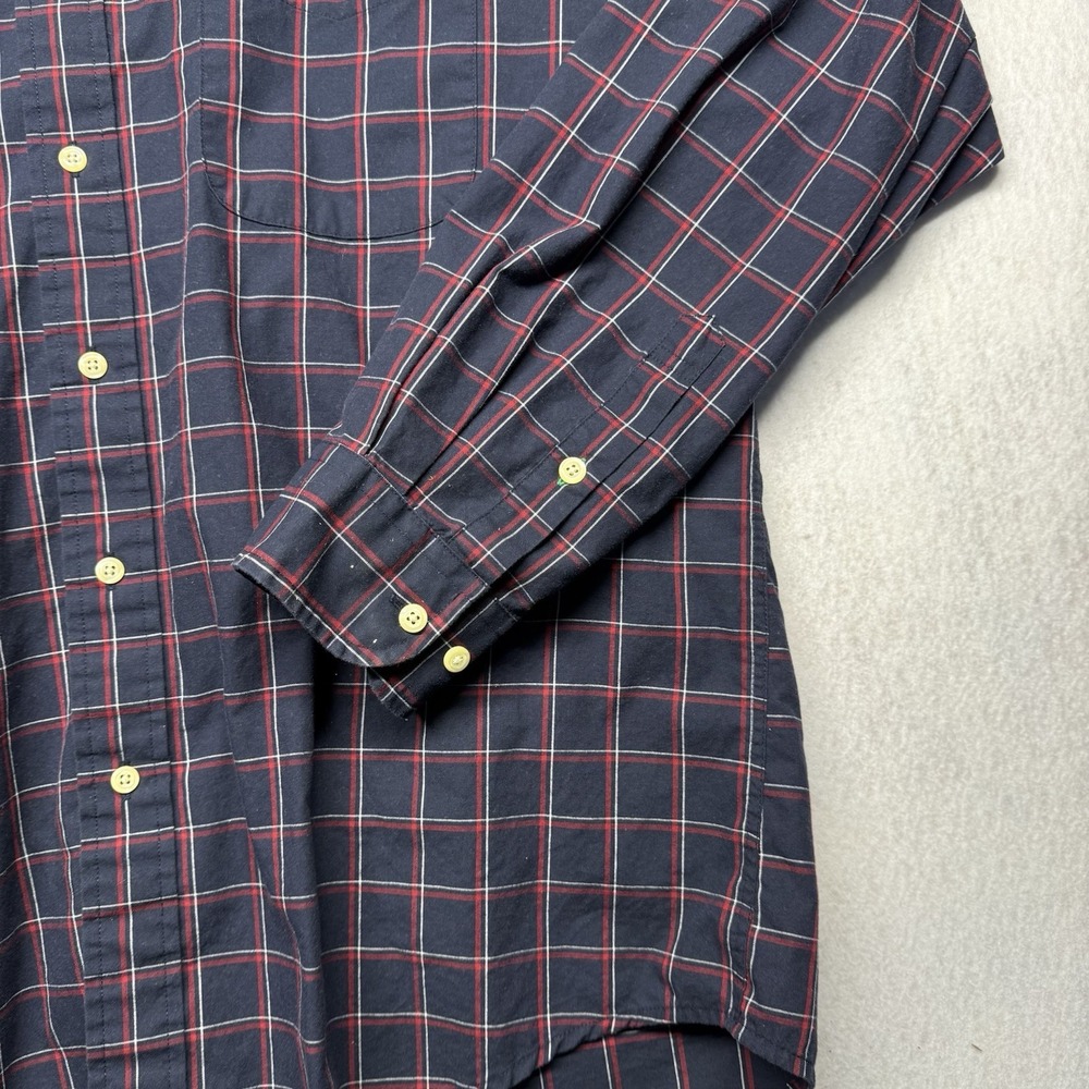 Tommy Hilfiger Shirt Mens XL  Blue Plaid Button Down Long Sleeve Flag Logo VTG - Picture 6 of 16
